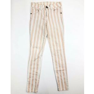 Anthropologie Farm Rio Cream & Ivory Striped Skinny Jeans